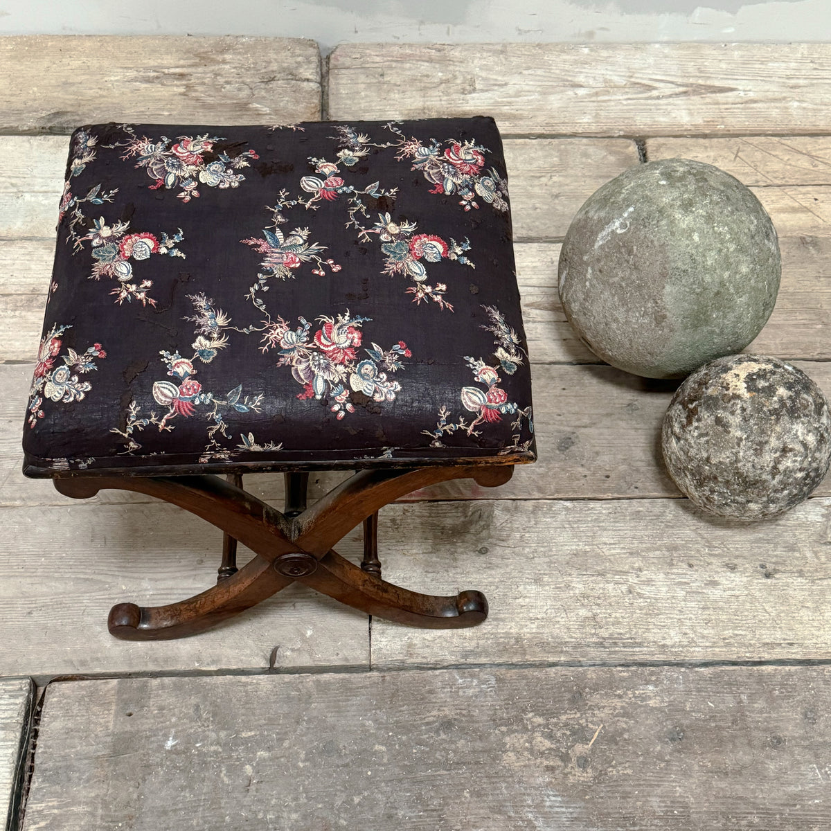 A Regency Rosewood X Frame Stool