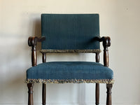 A Set of Four 17th Century Style Yew Wood Chairs