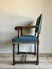 A Set of Four 17th Century Style Yew Wood Chairs