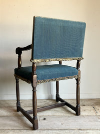 A Set of Four 17th Century Style Yew Wood Chairs