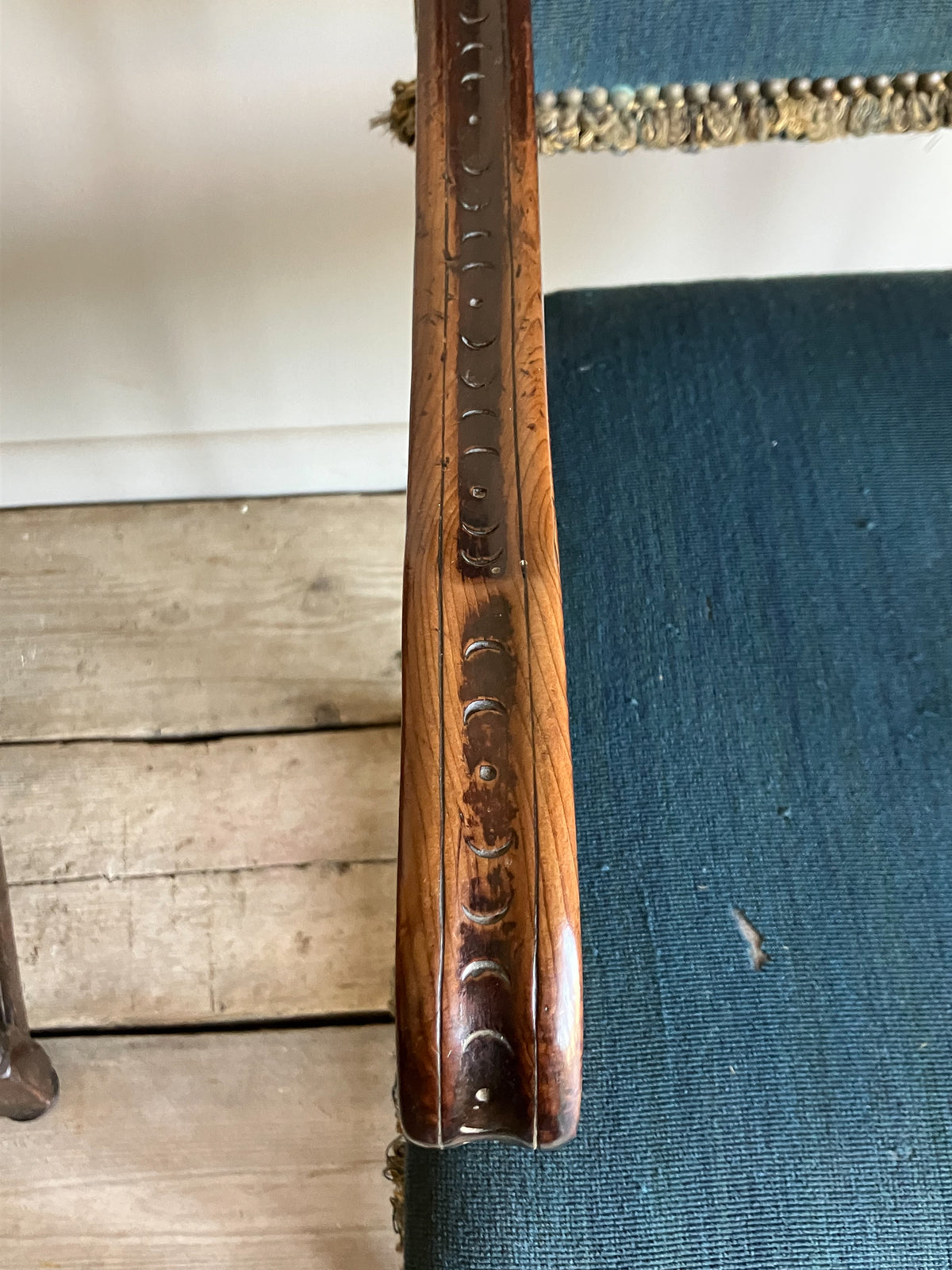 A Set of Four 17th Century Style Yew Wood Chairs