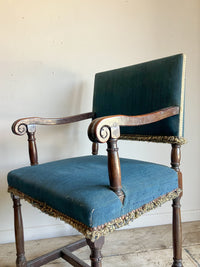 A Set of Four 17th Century Style Yew Wood Chairs