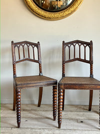 A Set of Four Late 19th Century Oak Gothic Revival Chairs