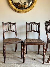 A Set of Four Late 19th Century Oak Gothic Revival Chairs