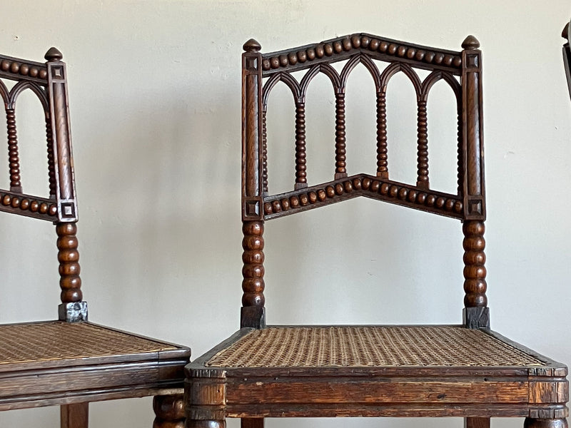 A Set of Four Late 19th Century Oak Gothic Revival Chairs