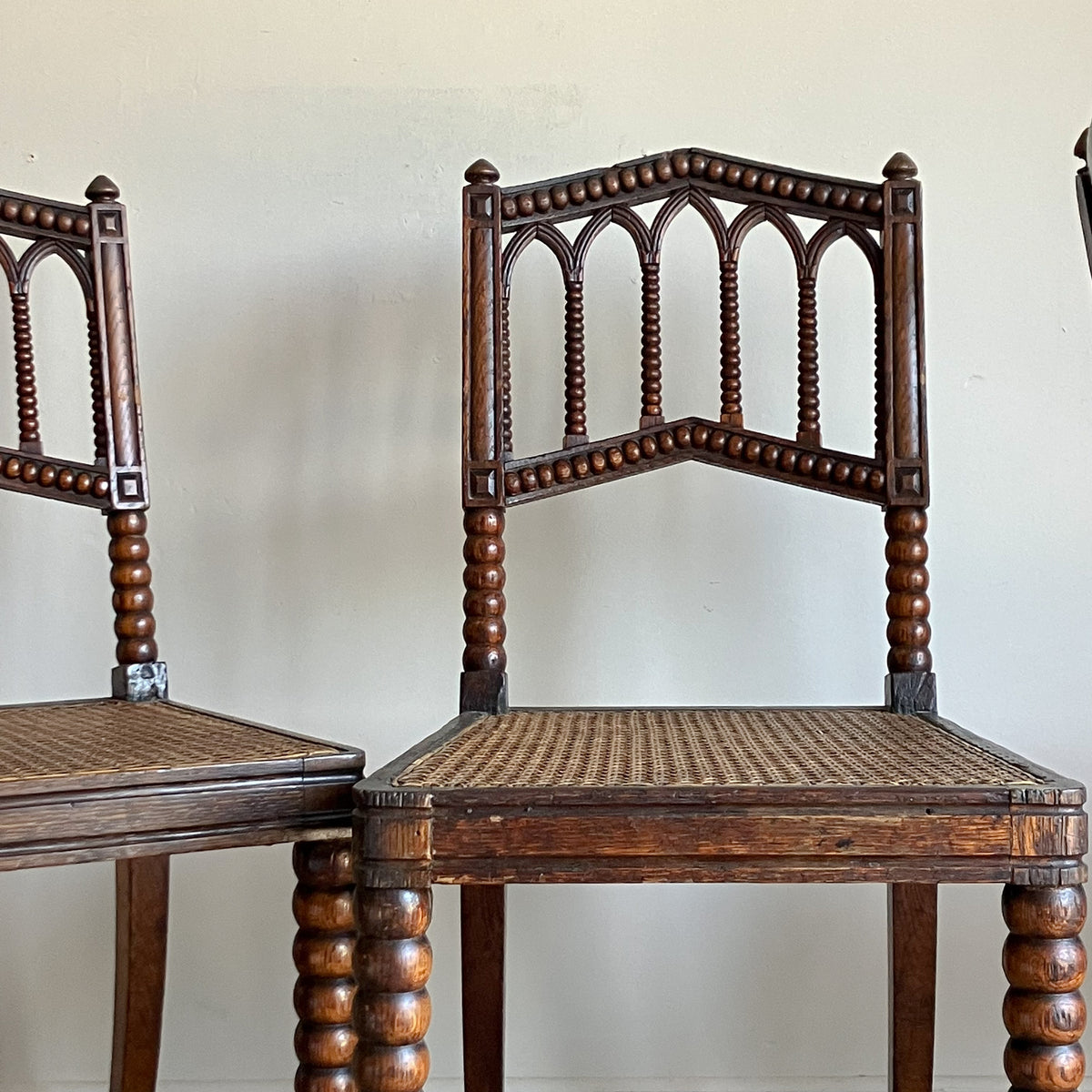 A Set of Four Late 19th Century Oak Gothic Revival Chairs