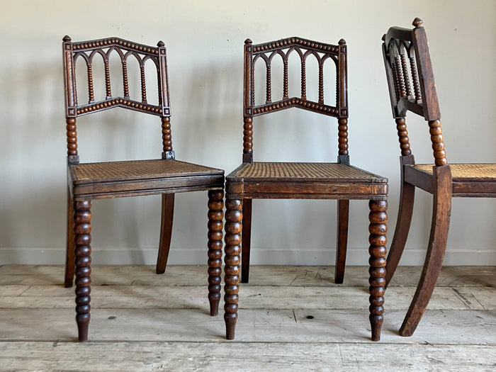 A Set of Four Late 19th Century Oak Gothic Revival Chairs