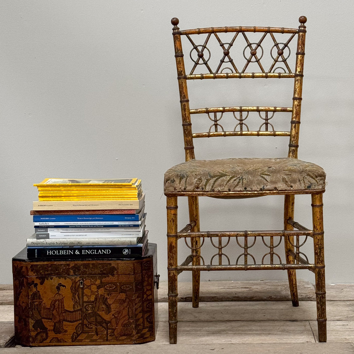 A Regency Faux Bamboo Chair