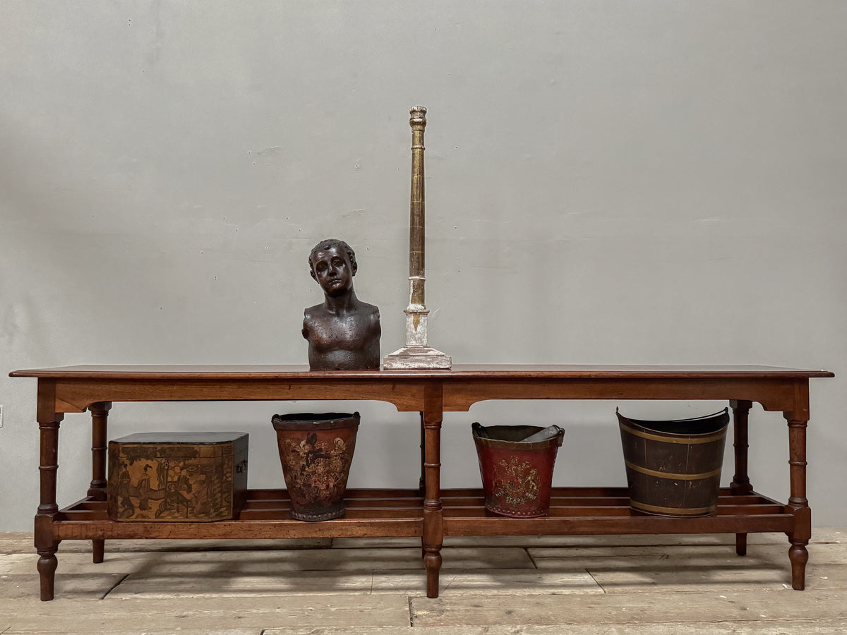 A 19th Century Mahogany Shelved Bench