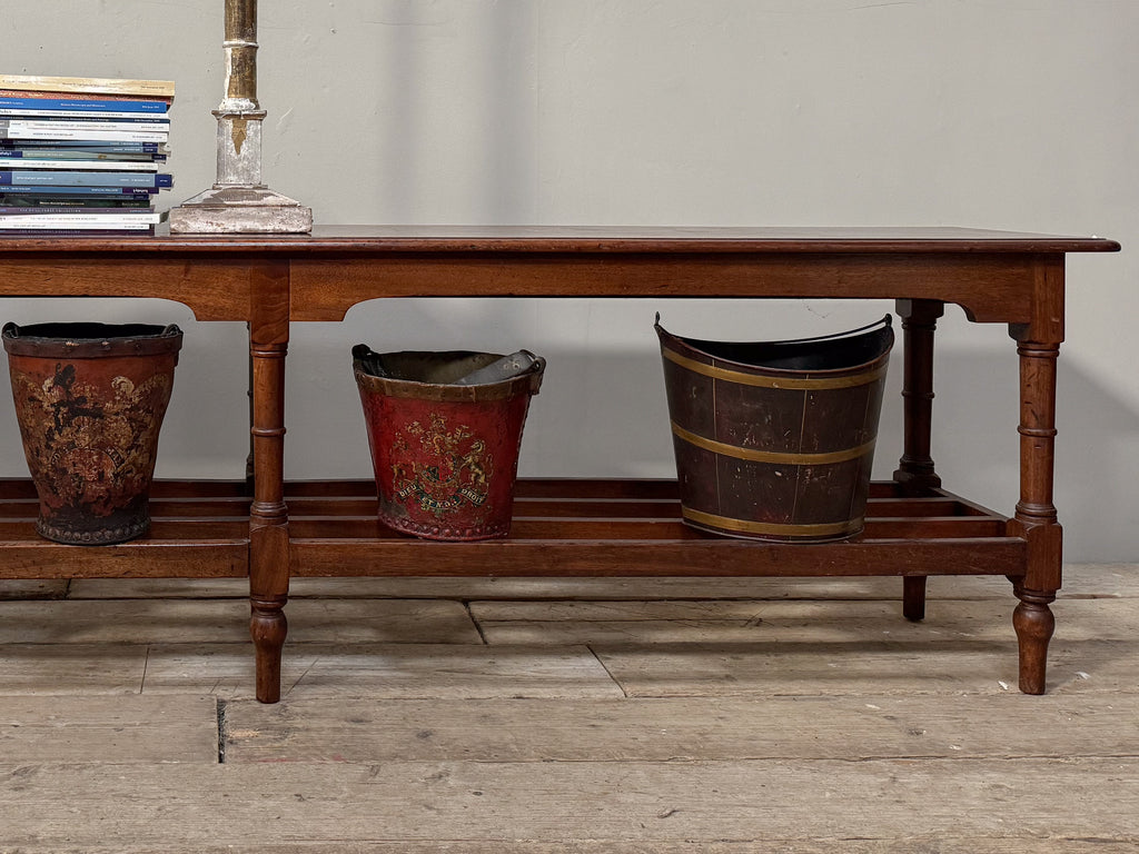 A 19th Century Mahogany Shelved Bench