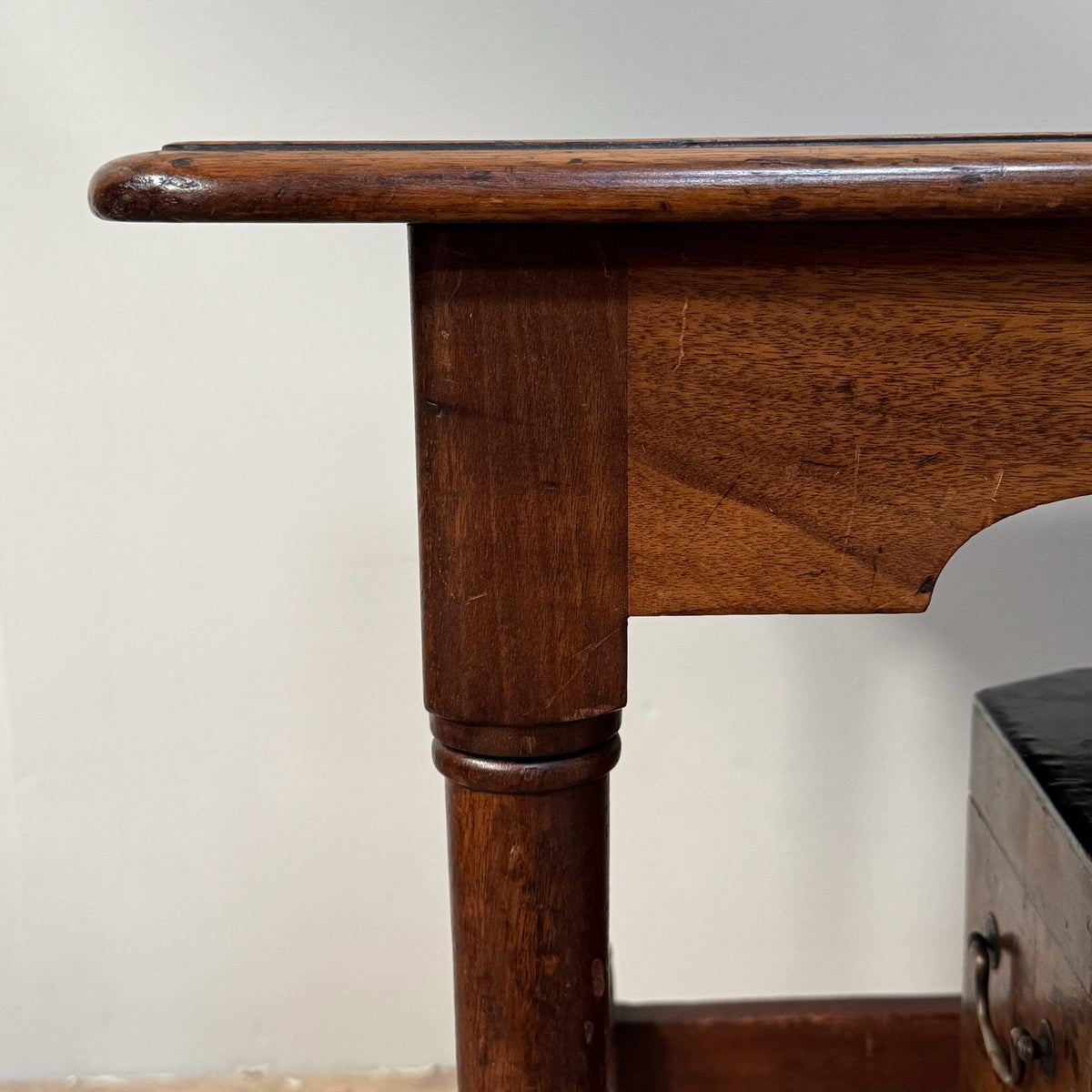 A 19th Century Mahogany Shelved Bench