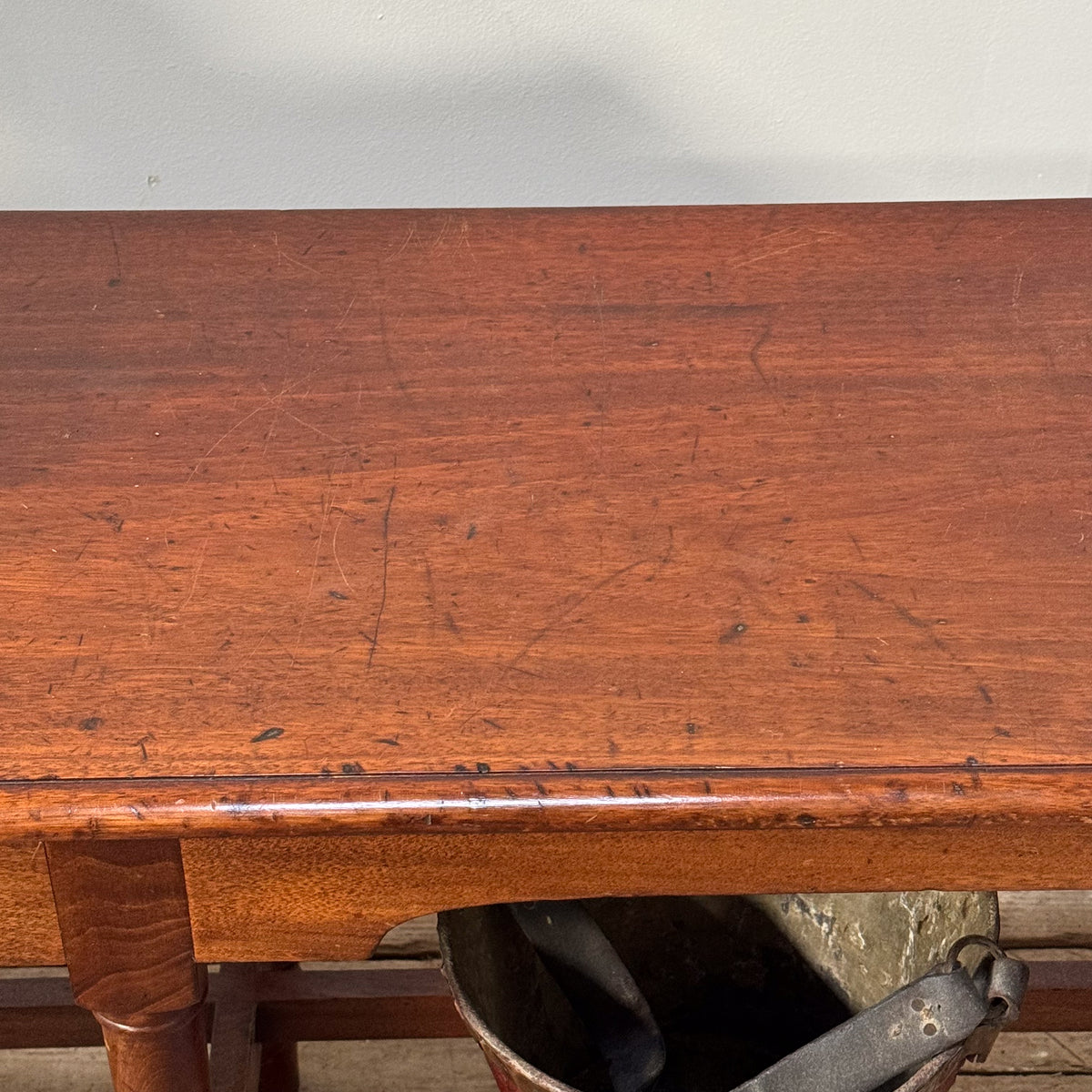 A 19th Century Mahogany Shelved Bench