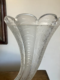 A Pair of Large Mid 19th Century Cut Glass Mounted Cornucopia Vases