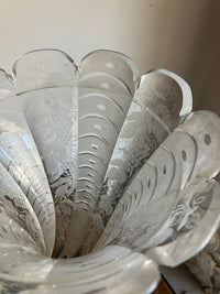 A Pair of Large Mid 19th Century Cut Glass Mounted Cornucopia Vases