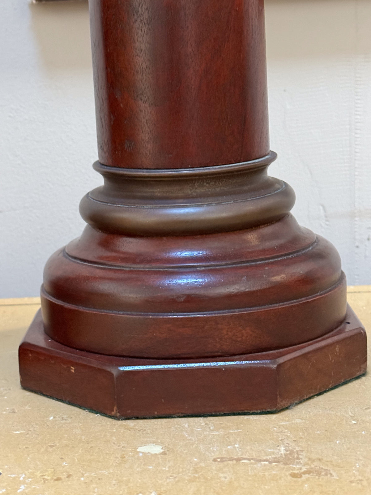 A Large Pair of Late 19th Century Mahogany Column Lamps