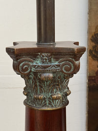 A Large Pair of Late 19th Century Mahogany Column Lamps