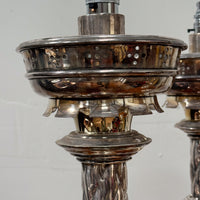 A Set of Four Large 19th Century Silver Lamps