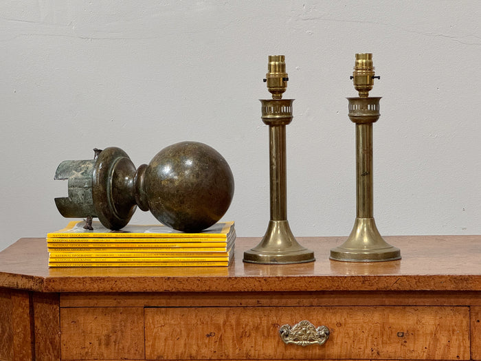 A Pair of 19th Century Brass Lamps