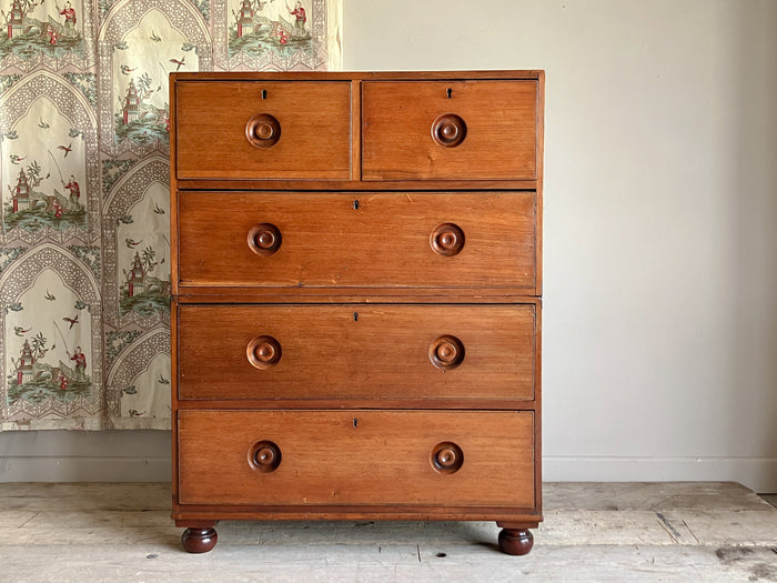 A Small, Mid 19th Century Teak Campaign Chest