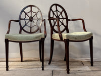 A Pair of George III Mahogany Hepplewhite Style Armchairs