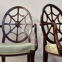 A Pair of George III Mahogany Hepplewhite Style Armchairs