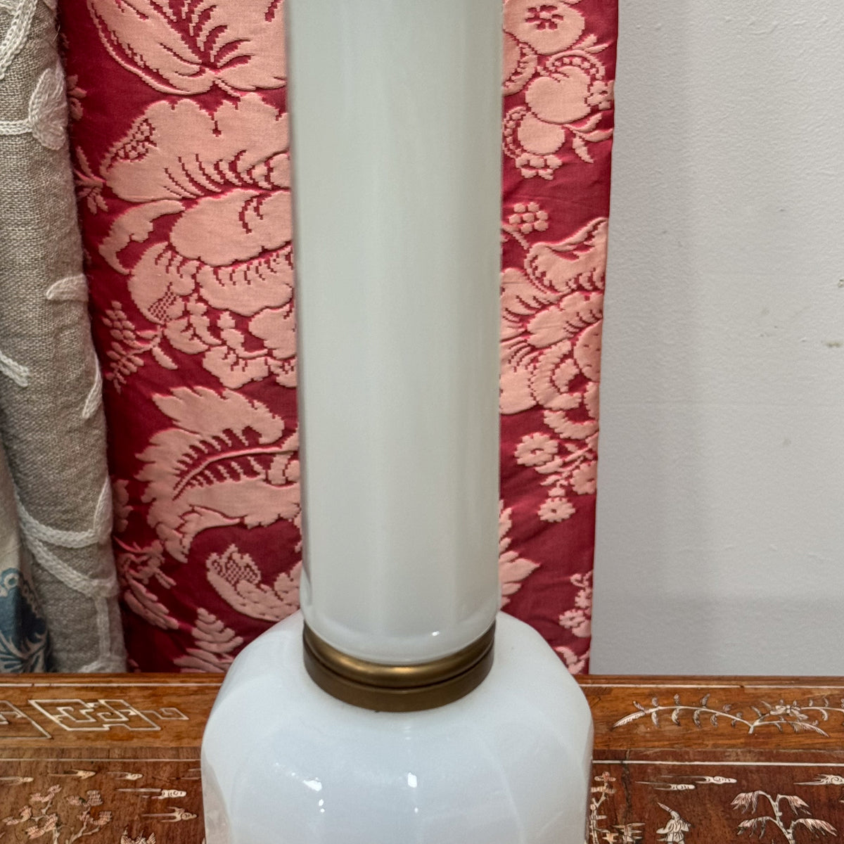 A Mid Century Opaline Glass Lamp