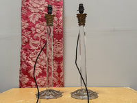 A Pair of George IV Cut Glass Column Lamps