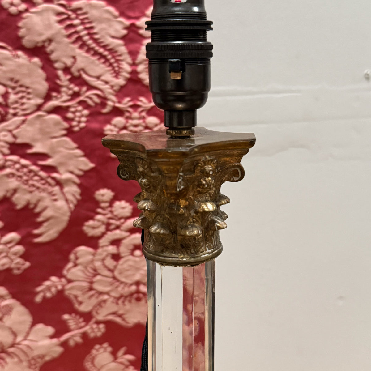 A Pair of George IV Cut Glass Column Lamps