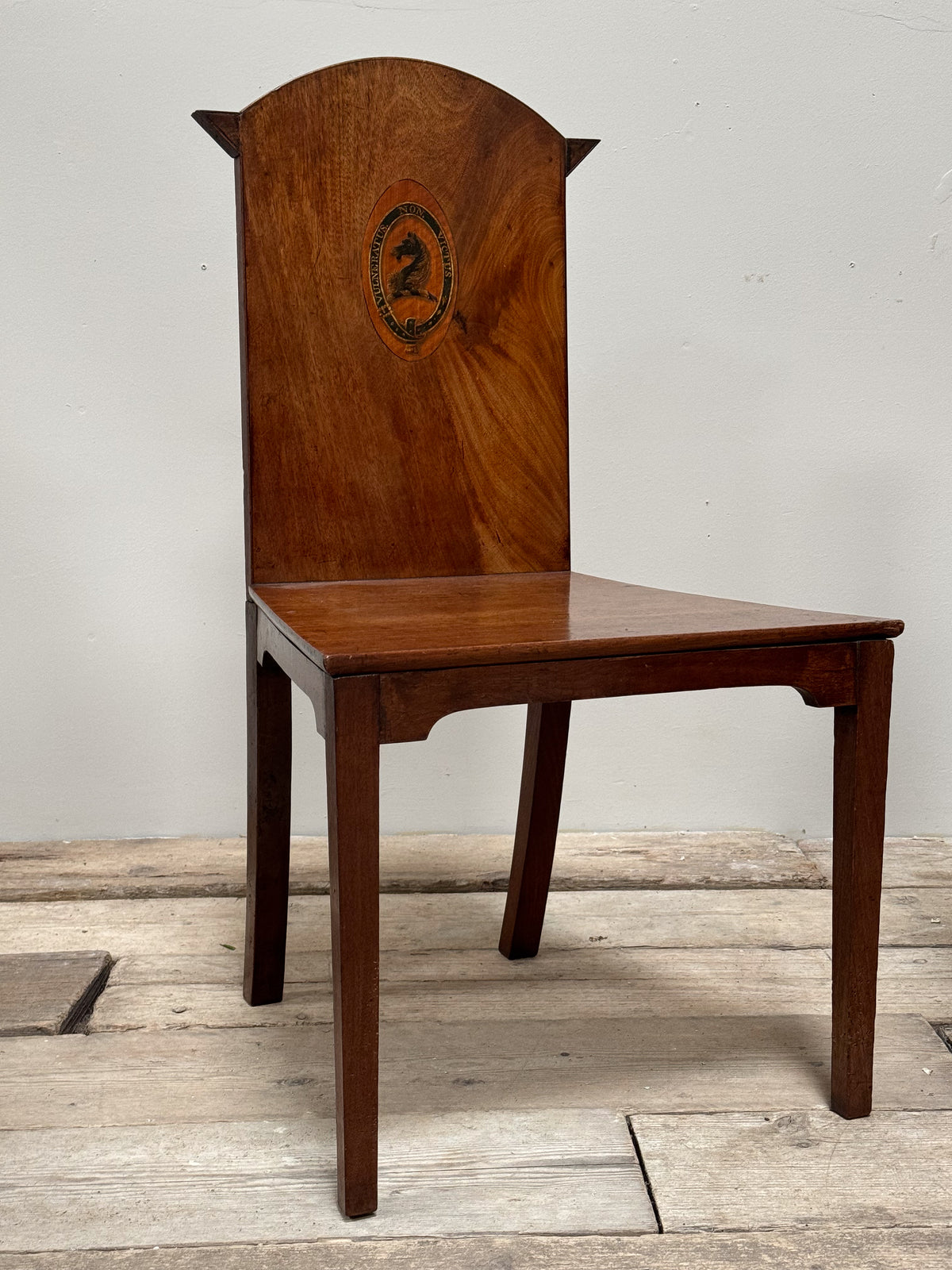 A Set of Six Late Regency Mahogany Hall Chairs