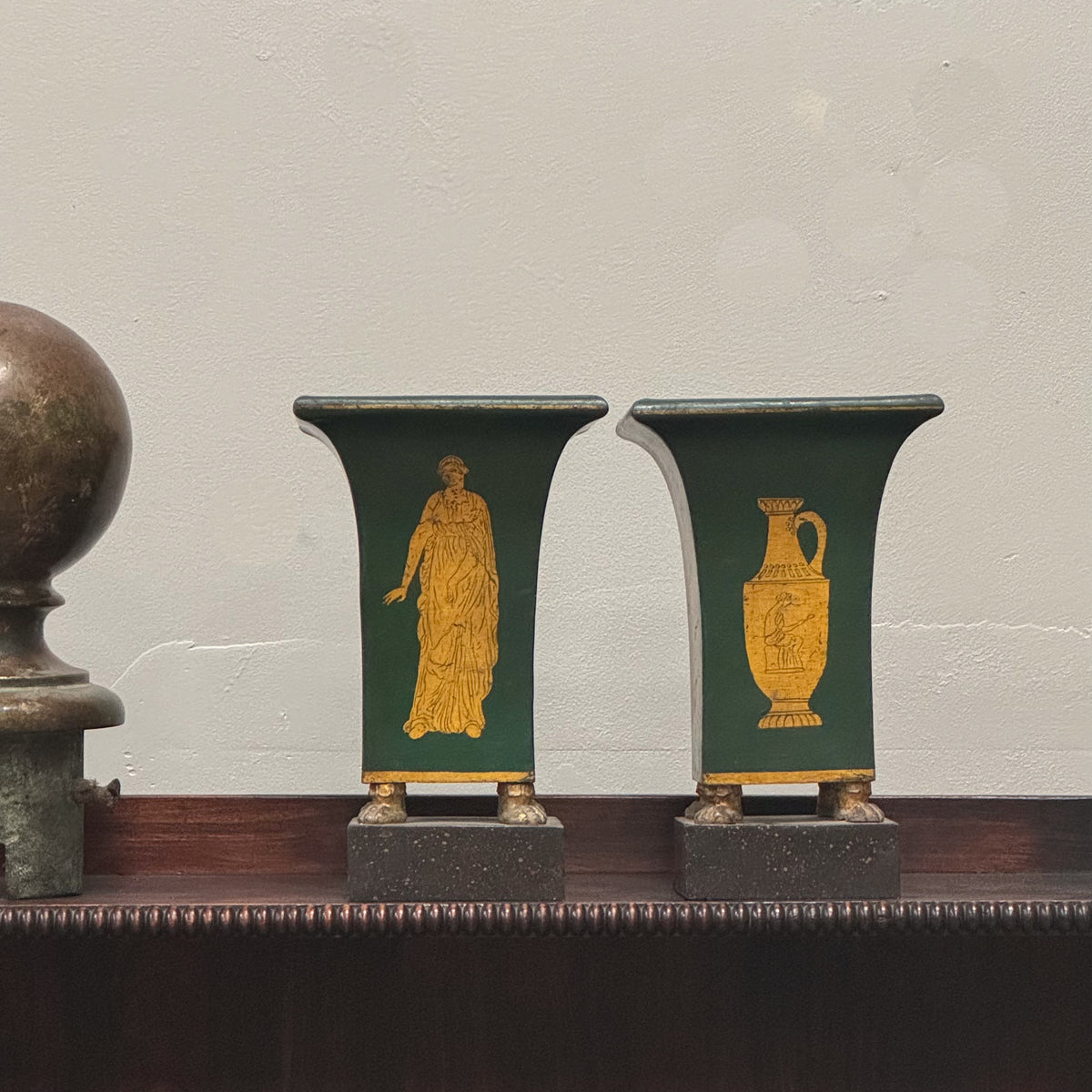 A Pair of Regency Toleware Vases