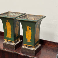 A Pair of Regency Toleware Vases