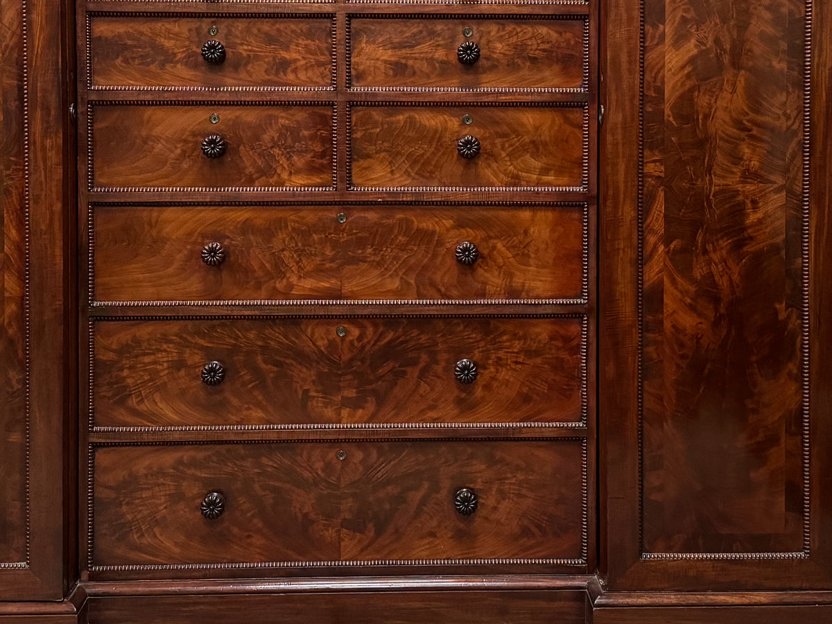 An Exceptional George IV Mahogany Compactum Wardrobe