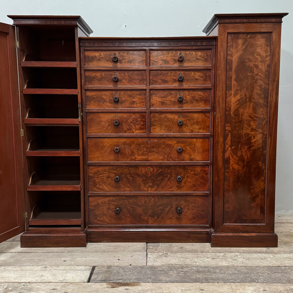 An Exceptional George IV Mahogany Compactum Wardrobe