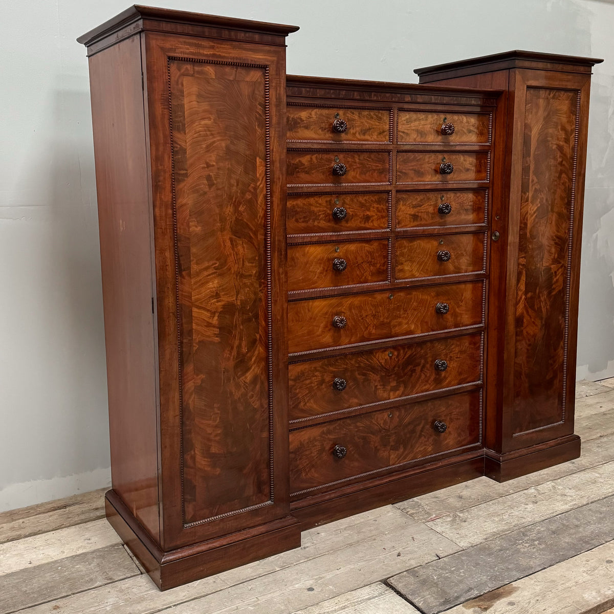 An Exceptional George IV Mahogany Compactum Wardrobe