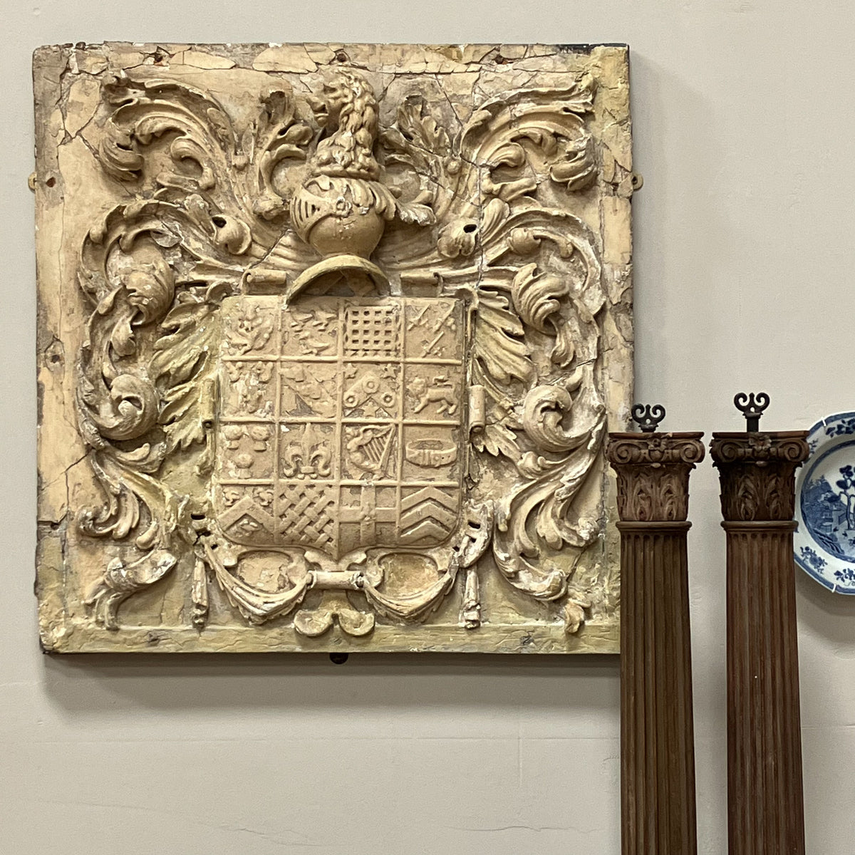 An Early 19th Century Plaster Relief Armorial Shield