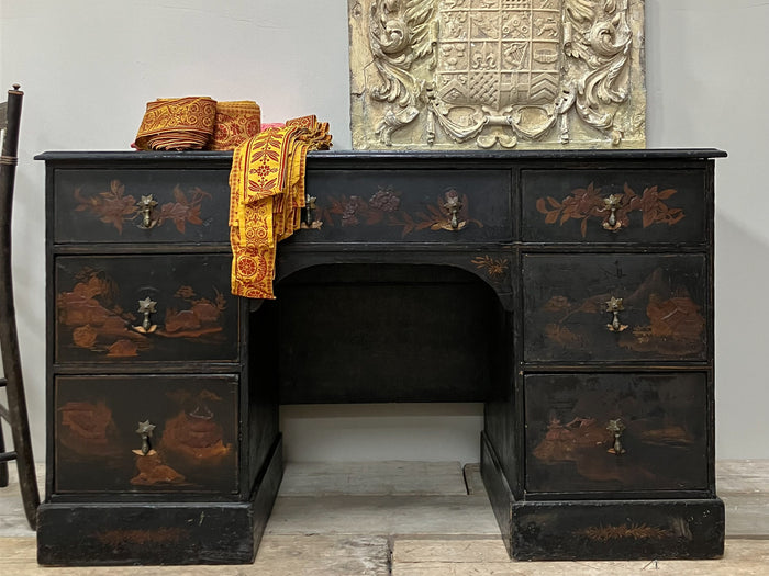 An Early 19th Century Chinoiserie Kneehole Desk