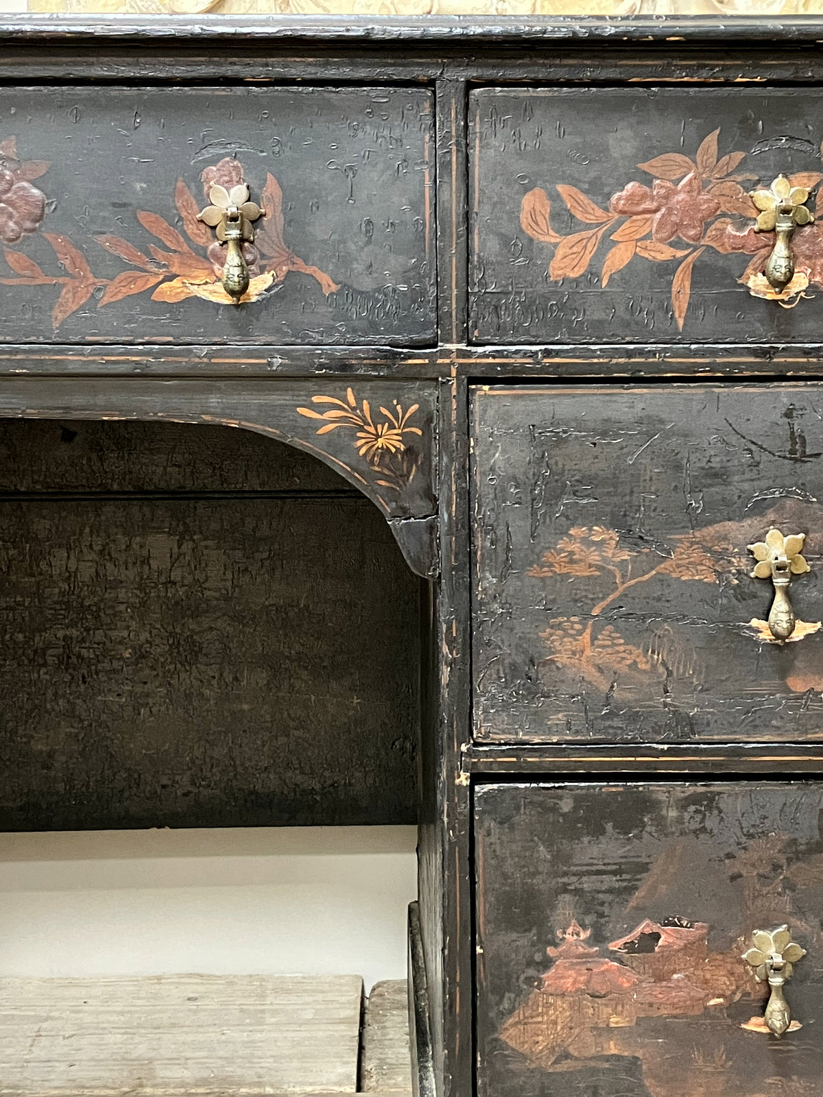 An Early 19th Century Chinoiserie Kneehole Desk