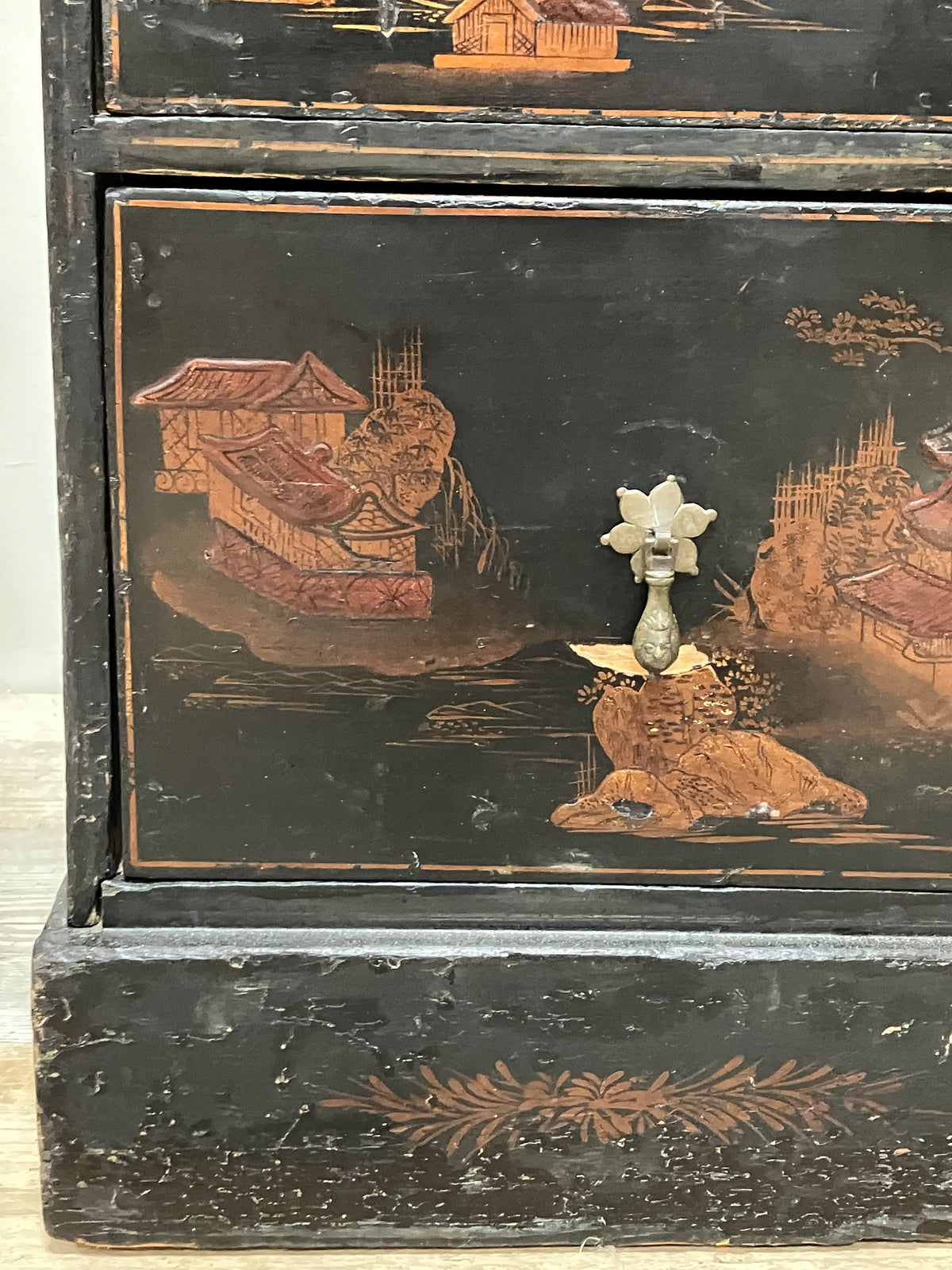 An Early 19th Century Chinoiserie Kneehole Desk