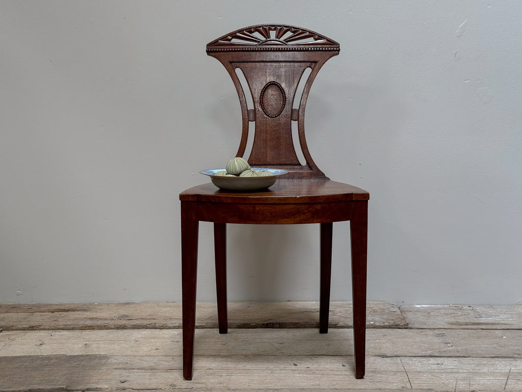 A Sheraton Period Mahogany Hall Chair