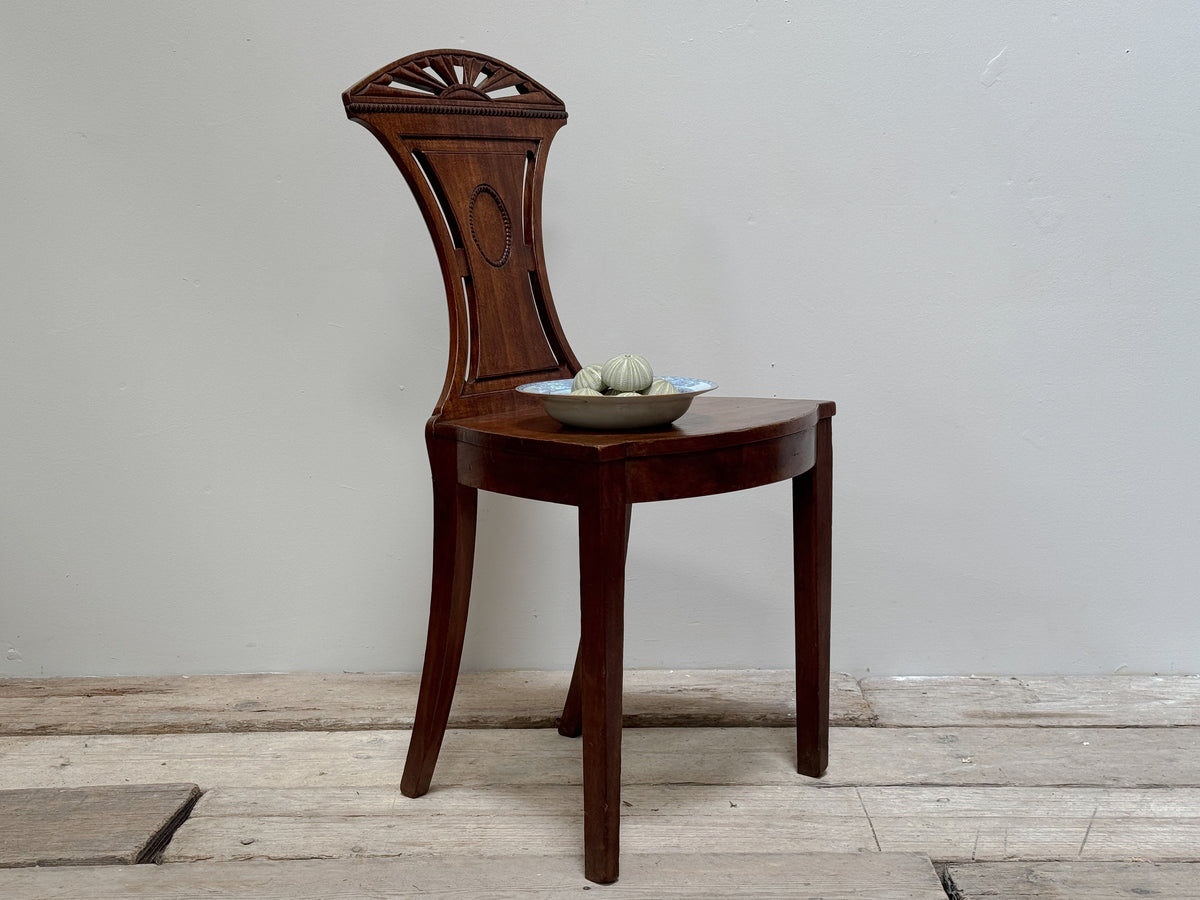 A Sheraton Period Mahogany Hall Chair