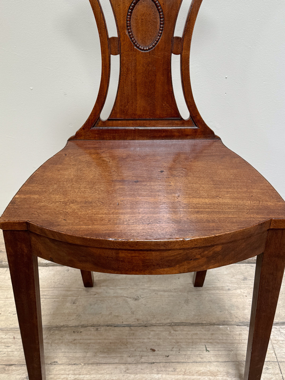 A Sheraton Period Mahogany Hall Chair