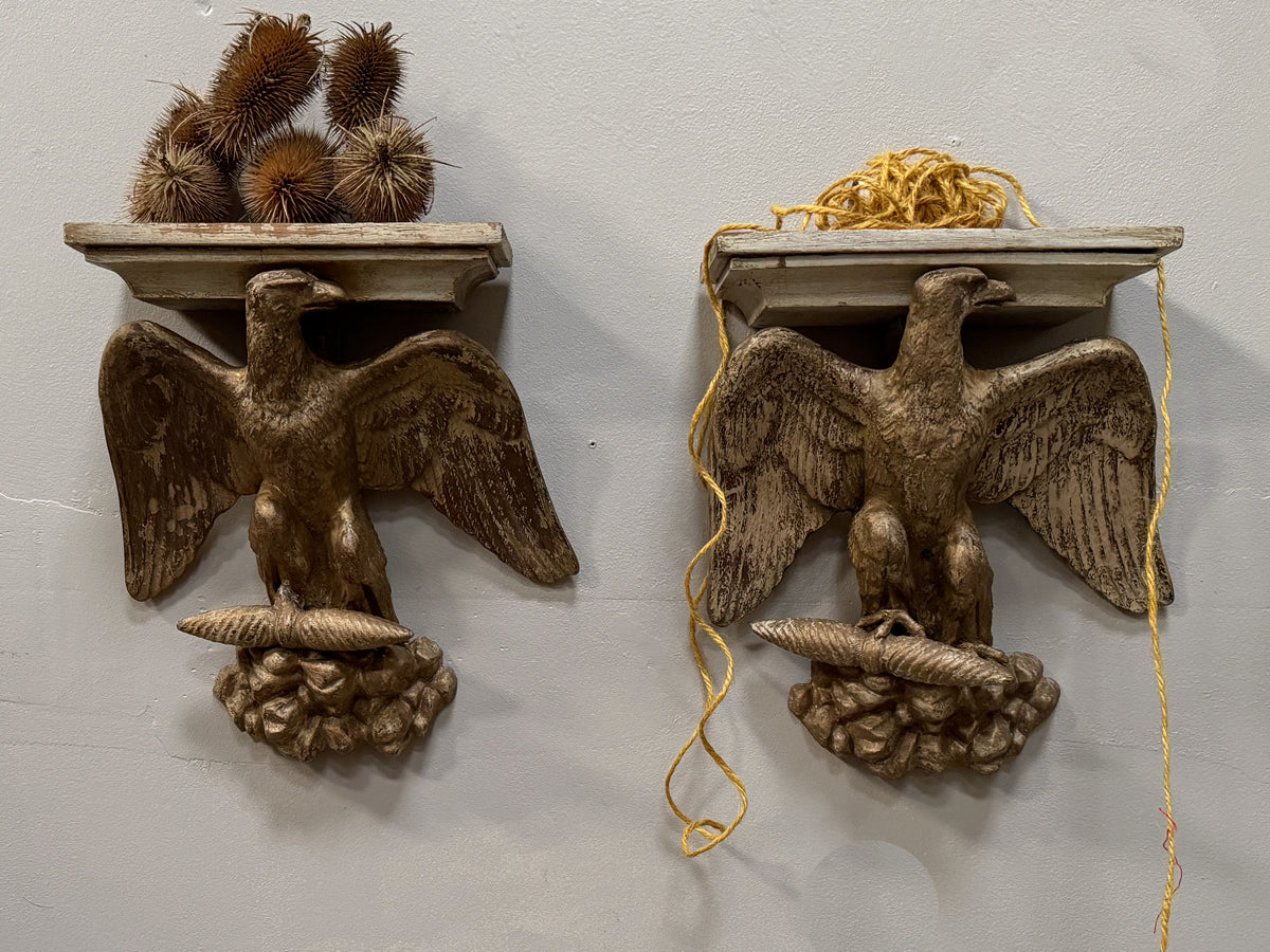 Regency Carved Giltwood Eagle Wall Brackets