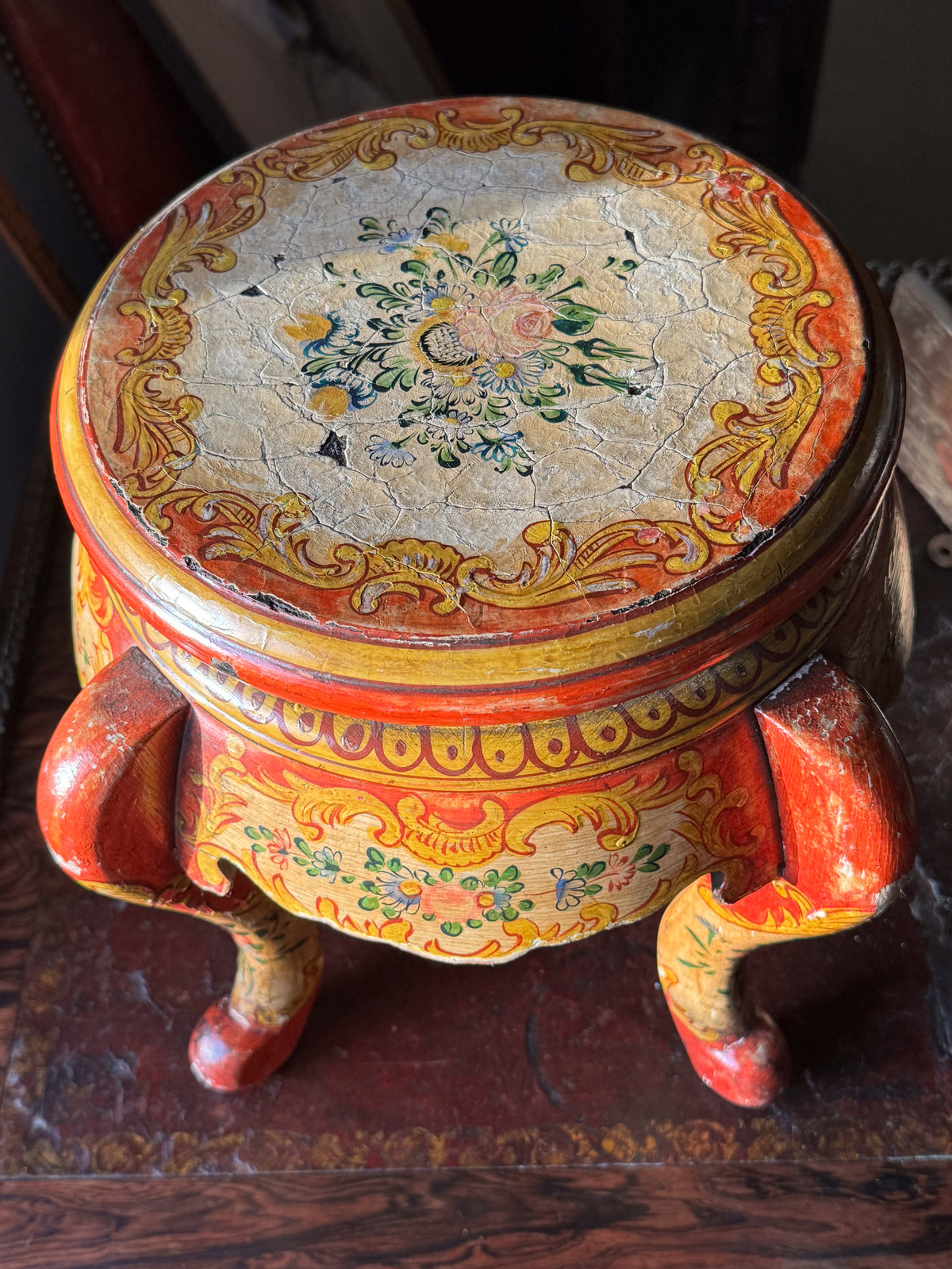 A Mid 19th Century Painted Kashmiri Low Table