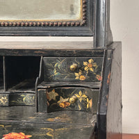 A Queen Anne Black & Polychrome Japanned Dressing Mirror