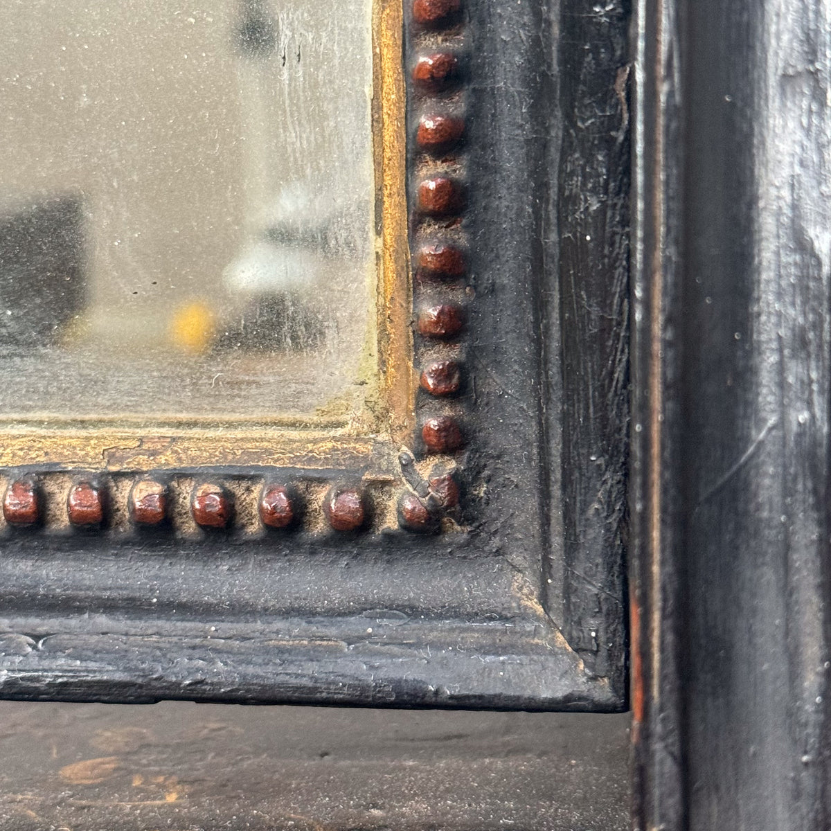 A Queen Anne Black & Polychrome Japanned Dressing Mirror