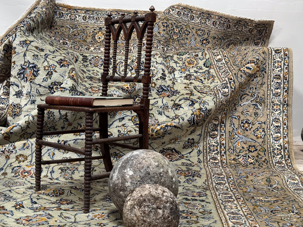 A Large 20th Century Signed Kashan Carpet