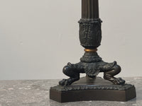 A 19th Century French Empire Bronze and Parcel Gilt Lamp