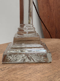 A Late 19th Century Cut Glass Lamp Base