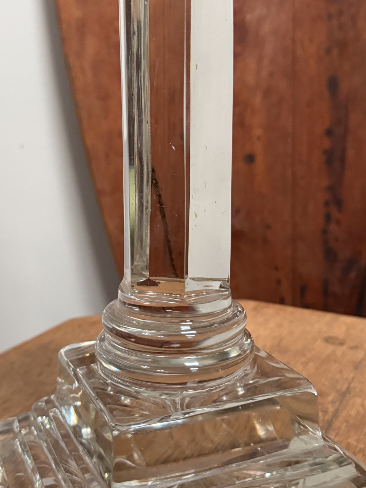 A Late 19th Century Cut Glass Lamp Base