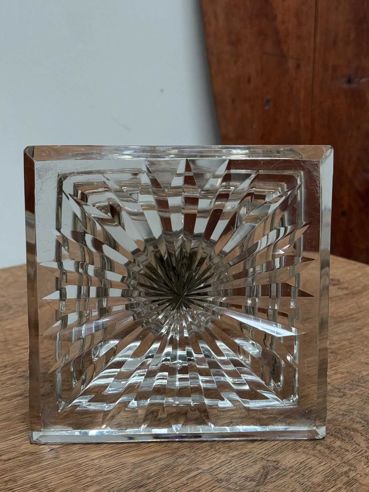 A Late 19th Century Cut Glass Lamp Base